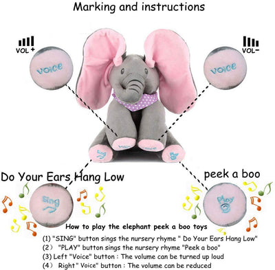 Peek-A-Boo Plush Elephant