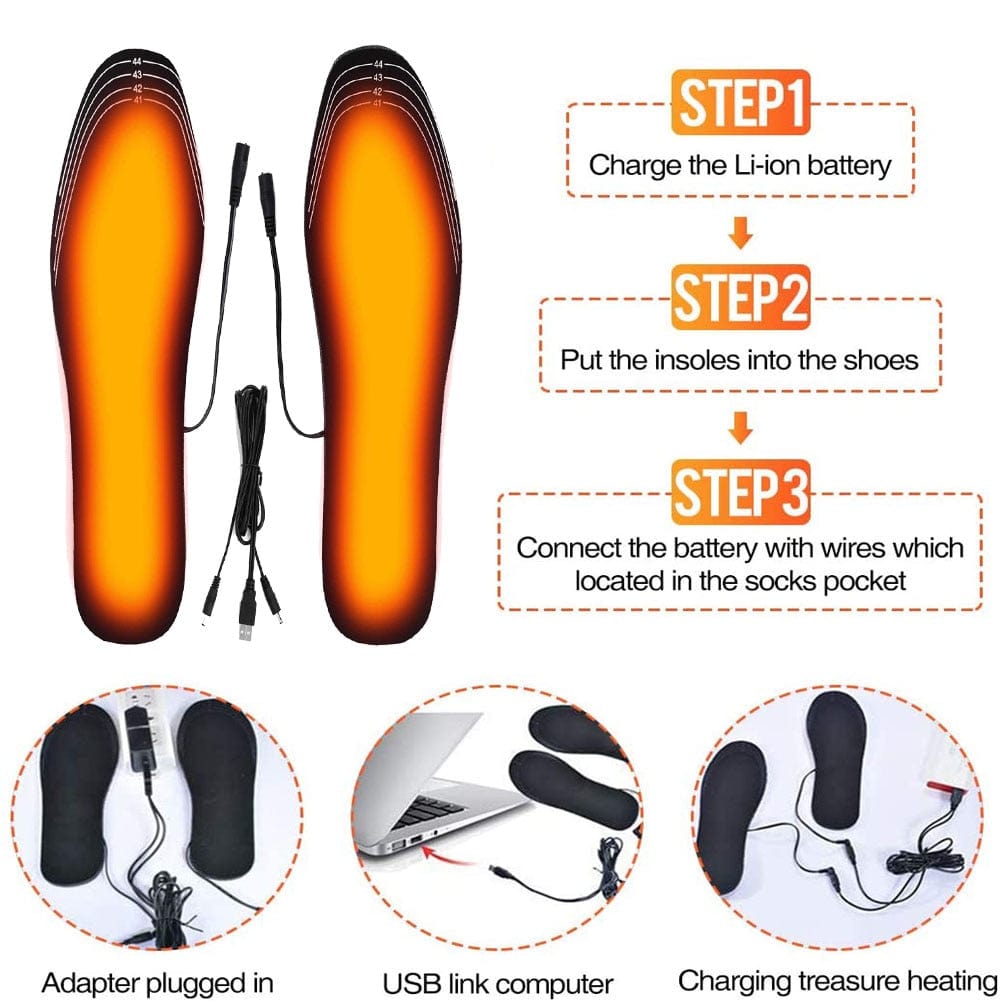 Heated Thermal Shoe Soles (USB Rechargeable)