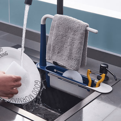 Telescopic 2-in-1 Sink Storage Rack Holder